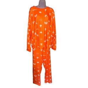 Whataburger Adult Pajama PJ Set Orange And White Unisex Size XL